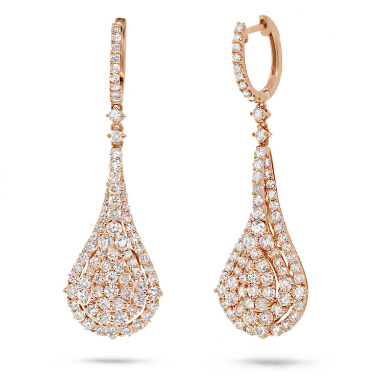 4.26ct 18k Rose Gold Diamond Earring