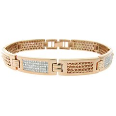 4.20ct 14k Rose Gold Diamond Men's Invisible Bracelet