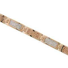 4.20ct 14k Rose Gold Diamond Men's Invisible Bracelet