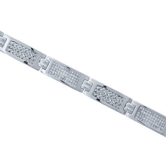 3.20ct 14k White Gold Diamond Men's Invisible Bracelet