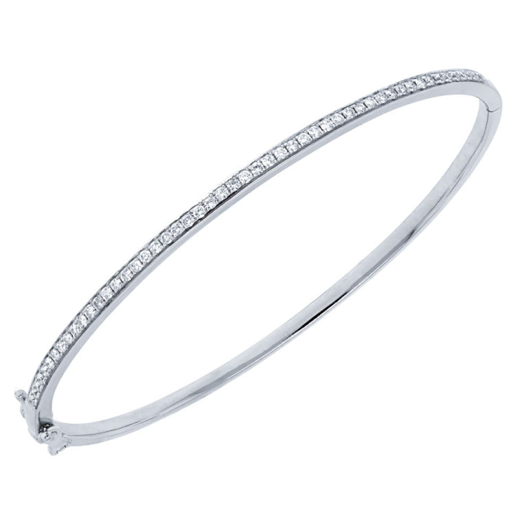 0.59ct 14k White Gold Diamond Bangle