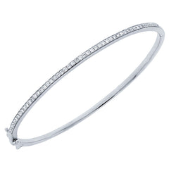 0.59ct 14k White Gold Diamond Bangle