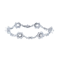 4.70ct 18k White Gold Diamond Semi-mount Bracelet