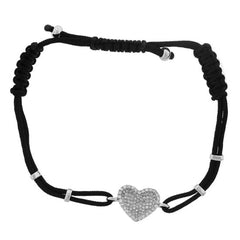 0.40ct 14k White Gold Diamond Heart Bracelet
