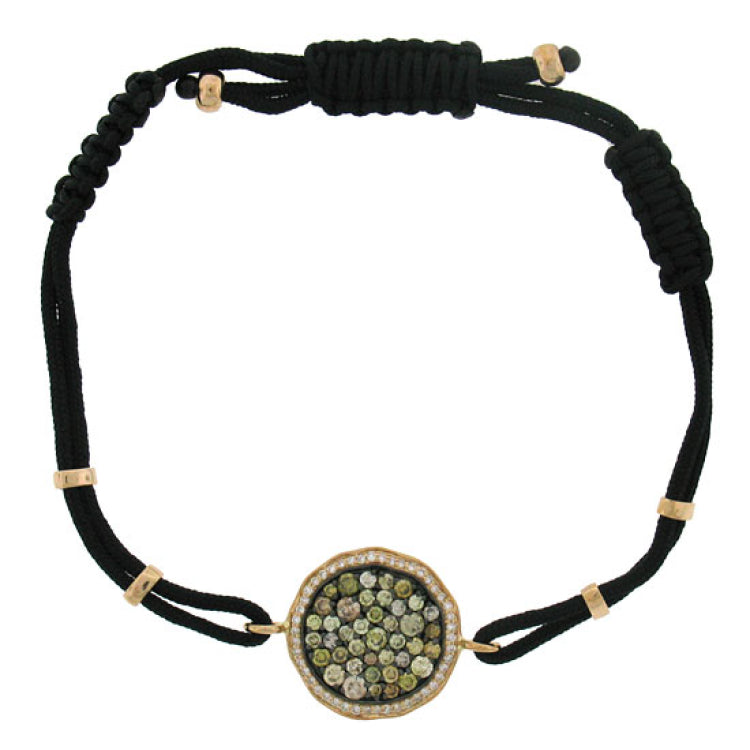 1.25ct 14k Rose Gold White & Multi-color Diamond Bracelet