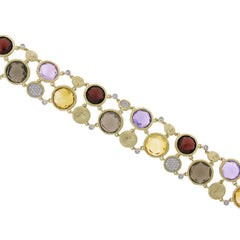 0.45ct Diamond & 42.64ct Multicolor Stone 14k Yellow Gold Bracelet