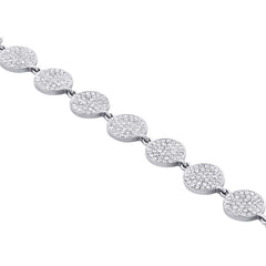 1.33ct 14k White Gold Diamond Pave Circle Bracelet