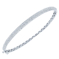 0.85ct 14k White Gold Diamond Pave Bangle