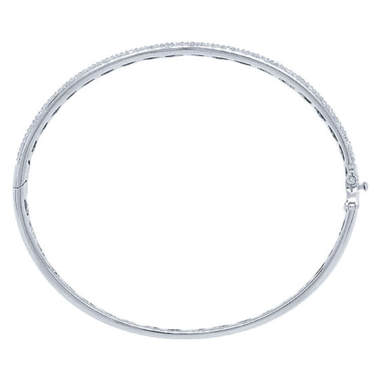 0.85ct 14k White Gold Diamond Pave Bangle