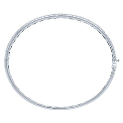 0.85ct 14k White Gold Diamond Pave Bangle