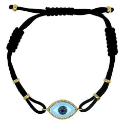 0.12ct Diamond & 0.14ct Blue Sapphire & 2.25ct Blue Topaz 14k Yellow Gold Bracelet