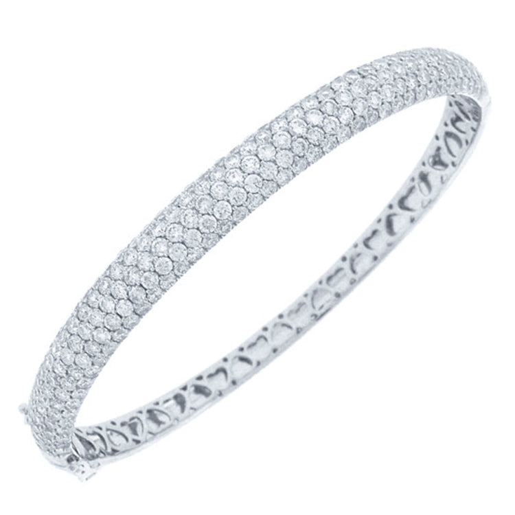 5.25ct 14k White Gold Diamond Bangle