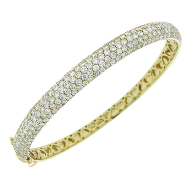 5.25ct 14k Yellow Gold Diamond Bangle