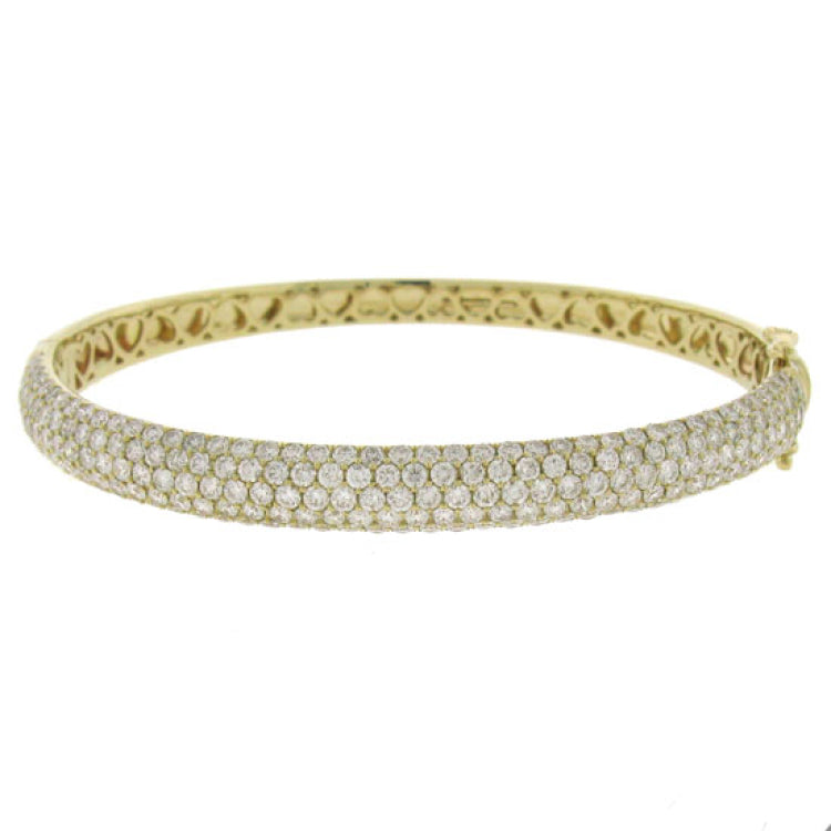 5.25ct 14k Yellow Gold Diamond Bangle