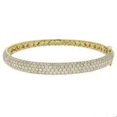 5.25ct 14k Yellow Gold Diamond Bangle