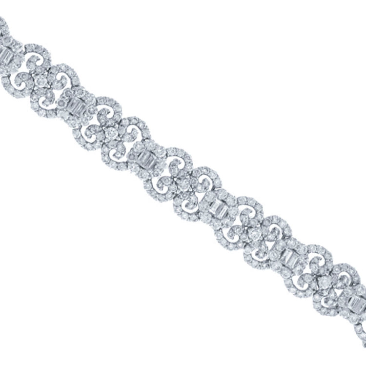10.02ct 18k White Gold Diamond Lady's Bracelet