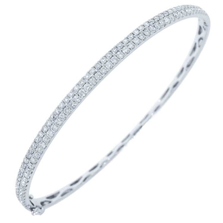 1.96ct 14k White Gold Diamond Bangle