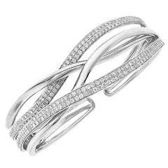 2.78ct 14k White Gold Diamond Bangle