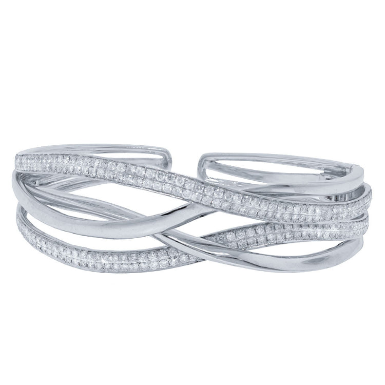 2.78ct 14k White Gold Diamond Bangle
