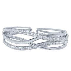 2.78ct 14k White Gold Diamond Bangle