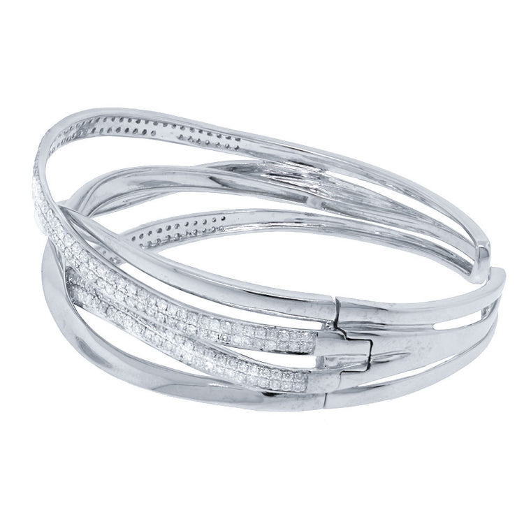 2.78ct 14k White Gold Diamond Bangle