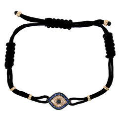 0.13ct Diamond & 0.22ct Blue Sapphire 14k Rose Gold Eye Bracelet