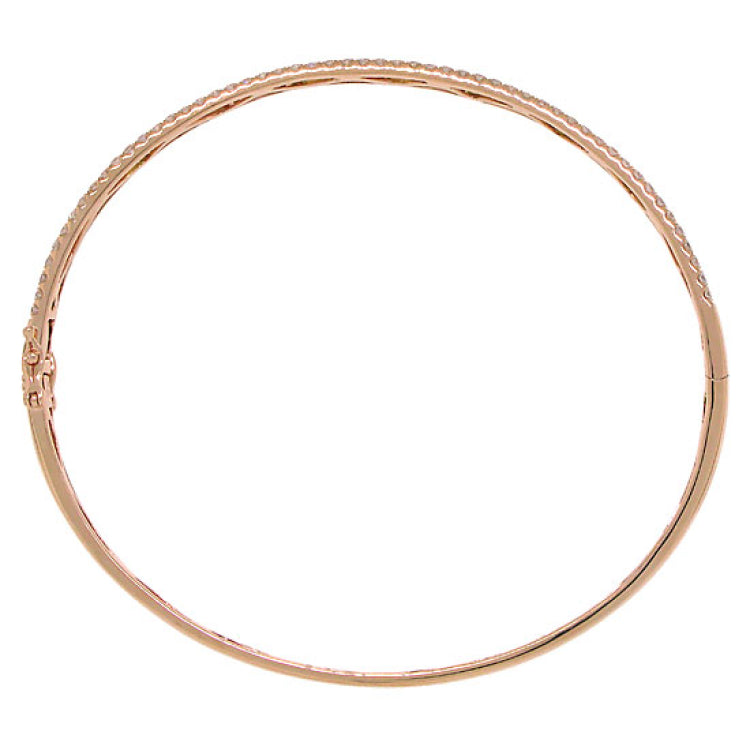 1.96ct 14k Rose Gold Diamond Bangle