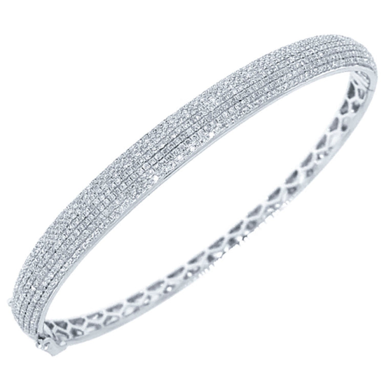 1.54ct 14k White Gold Diamond Pave Bangle