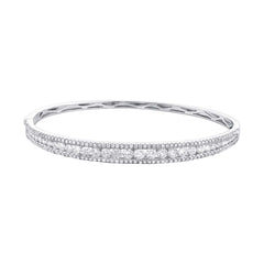 3.15ct 14k White Gold Diamond Bangle
