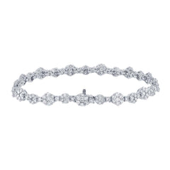 4.18ct 18k White Gold Diamond Cluster Lady's Bracelet