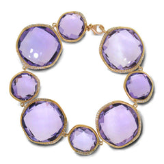 0.53ct Diamond & 122.57ct Amethyst 14k Rose Gold Bracelet