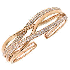 2.78ct 14k Rose Gold Diamond Bangle