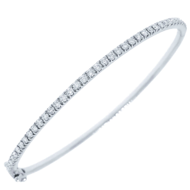 0.90ct 14k White Gold Diamond Bangle
