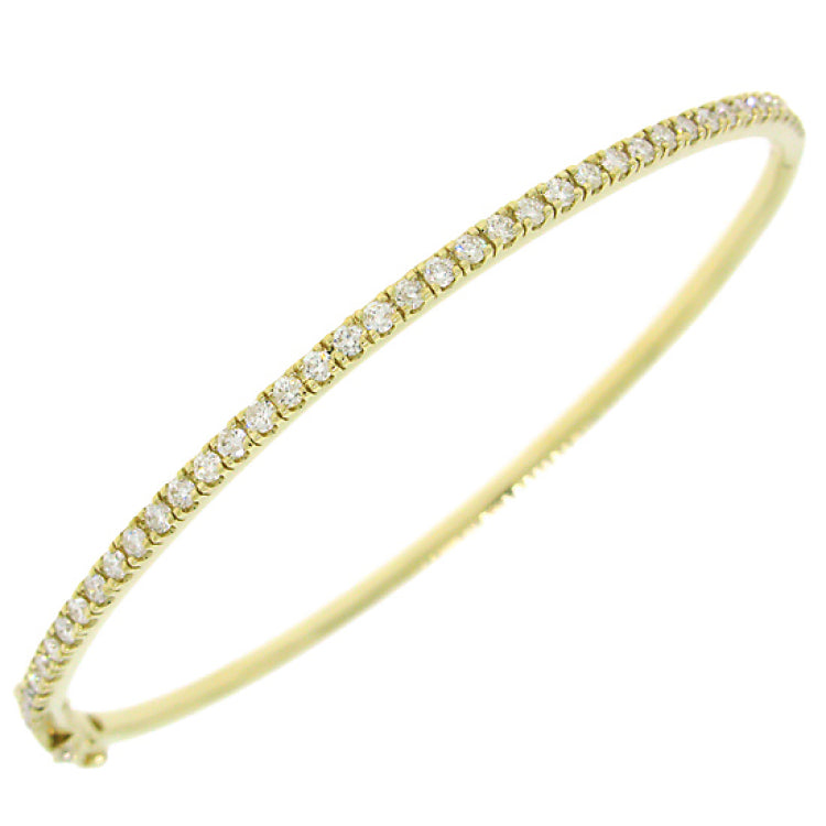 0.90ct 14k Yellow Gold Diamond Bangle