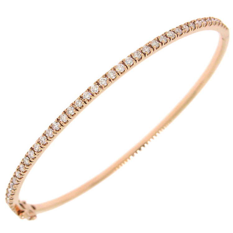 0.90ct 14k Rose Gold Diamond Bangle