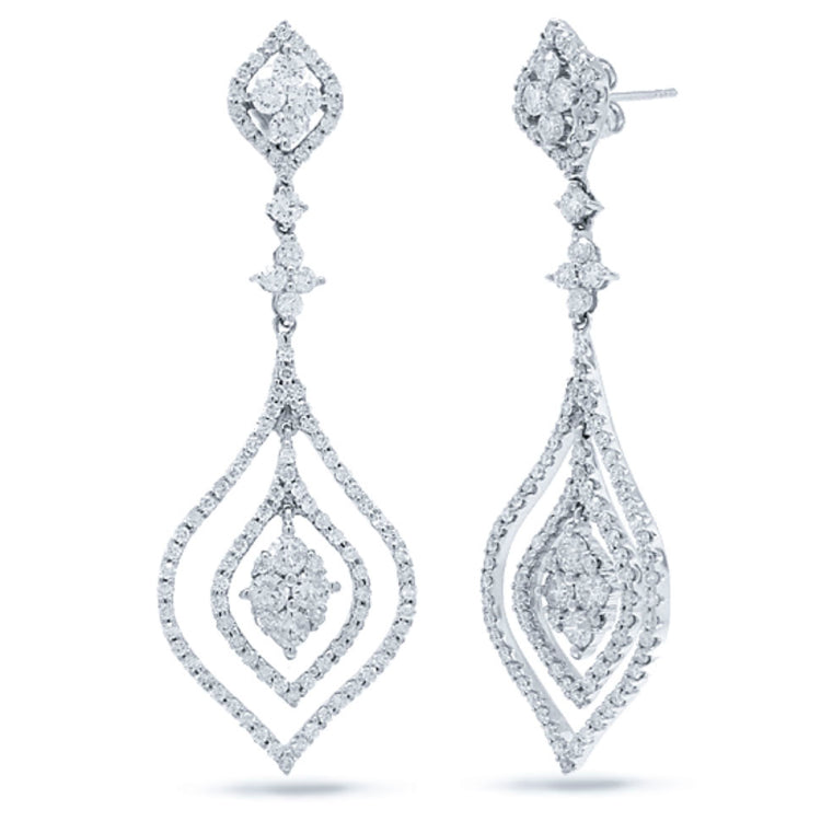 3.38ct 14k White Gold Diamond Earring