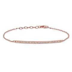 0.17ct 14k Rose Gold Diamond Bar Bracelet