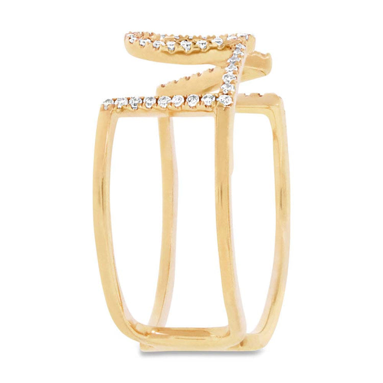 0.20ct 14k Yellow Gold Diamond "Love" Ring