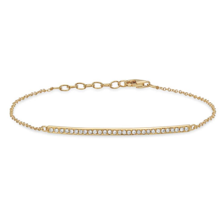 0.17ct 14k Yellow Gold Diamond Bar Bracelet
