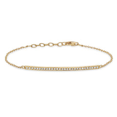 0.17ct 14k Yellow Gold Diamond Bar Bracelet