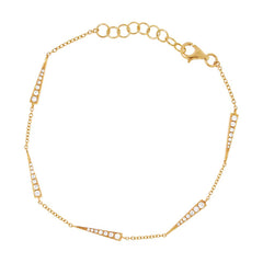 0.23ct 14k Yellow Gold Diamond Triangle Bracelet