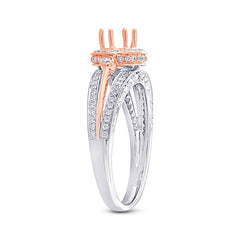 0.26ct 14k Two-tone Rose Gold Diamond Semi-mount Ring