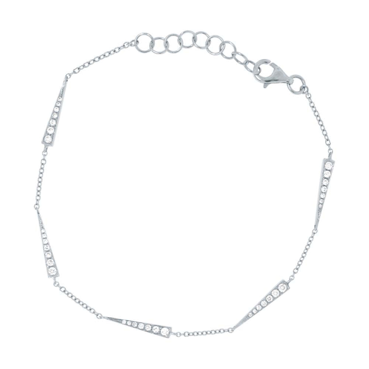 0.23ct 14k White Gold Diamond Triangle Bracelet