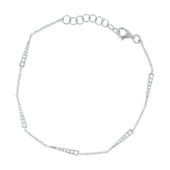 0.23ct 14k White Gold Diamond Triangle Bracelet