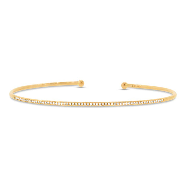 0.17ct 14k Yellow Gold Diamond Bangle