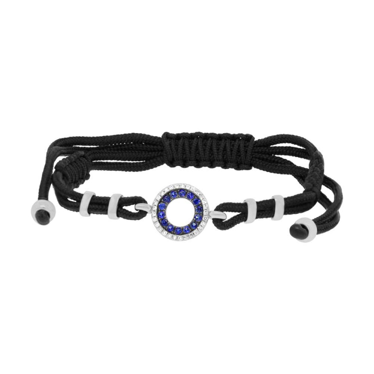 0.09ct Diamond & 0.20ct Blue Sapphire 14k White Gold Bracelet
