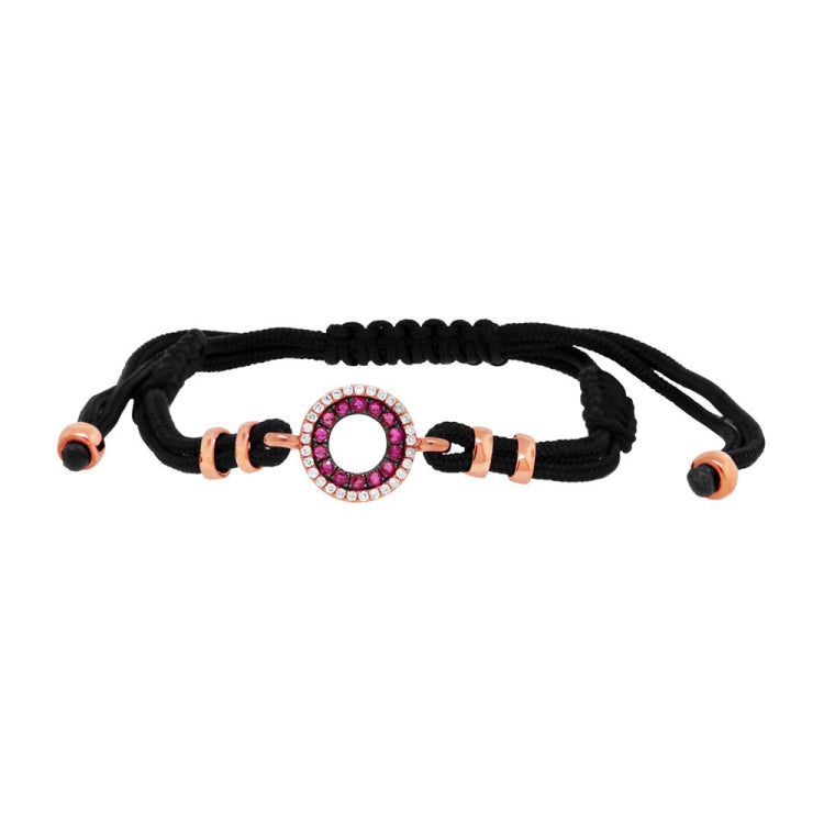 0.09ct Diamond & 0.27ct Ruby 14k Rose Gold Bracelet