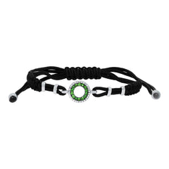 0.09ct Diamond & 0.20ct Green Garnet 14k White Gold Bracelet