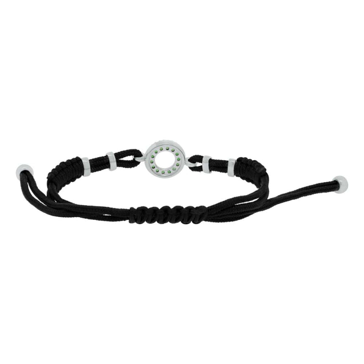 0.09ct Diamond & 0.20ct Green Garnet 14k White Gold Bracelet