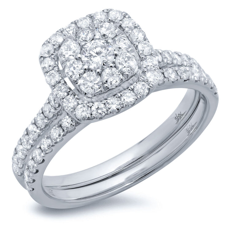 1.10ct 14k White Gold Diamond Wedding Set